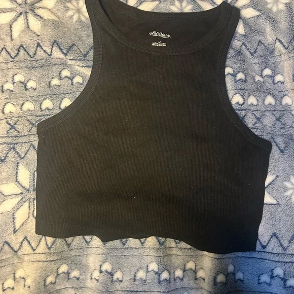 Wild Fable Black Sleeveless Crop Top - Picture 1 of 3